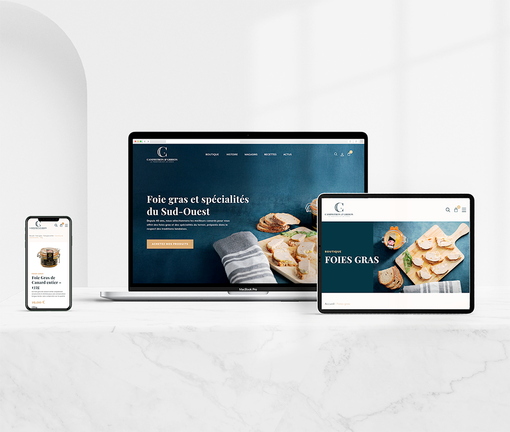 création d'un site ecommerce pour Campistron & Grihon 